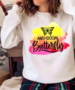 Anti Social Butterfly Sublimation shirt Sweater shirt