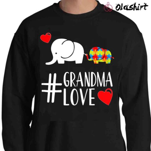 Autism Awareness cute T Shirt Elephant Grandma Heart T Shirt Sweater Shirt