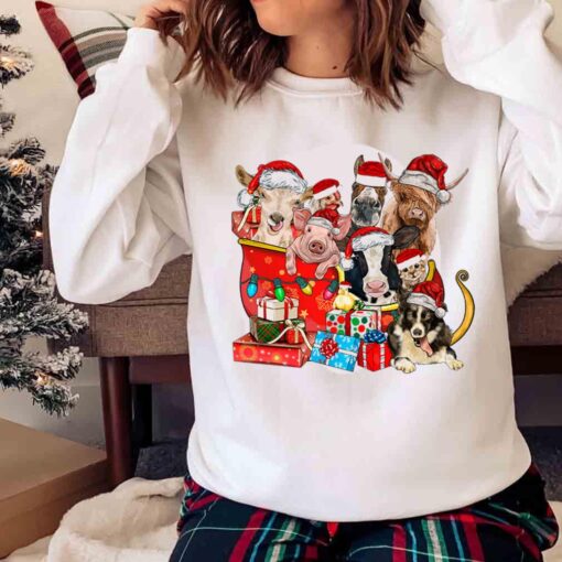 Christmas Farm Animals shirt Sweater shirt