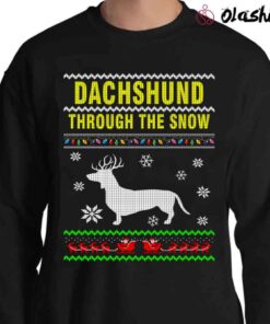 Dachshund Through The Snow Unisex winter shirt Christmas Holiday Sweater Shirt