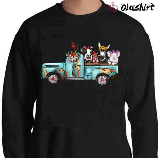 Farm Animals Truck Watercolor Farme shirt Sweater Shirt