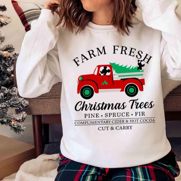 Farm Fresh Christmas Trees Sweatshirt Christmas Truck Shirt Sweater shirt