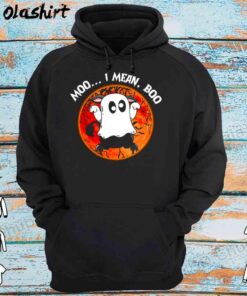 Funny Black Angus Cattle Halloween Moo I Mean Boo shirt Hoodie Shirt