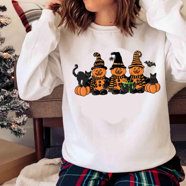 Halloween Pumpkins Black Cat Shirt Sweater Shirt