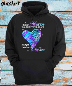 Heart and wings I know heaven is a beautiful place because they have m Hoodie Shirt