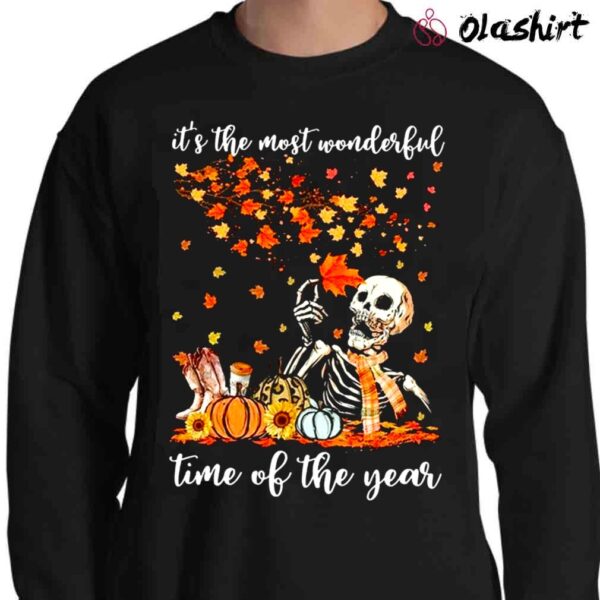 Its The Most Wonderful Time Of The Year Fall Funny Autumn Season Human Skeleton Skull Shirt Sweater Shirt