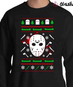 Jason Ugly Christmas Sweater Party Theme scary horror camp crystal holiday secret santa vintage Sweater Shirt