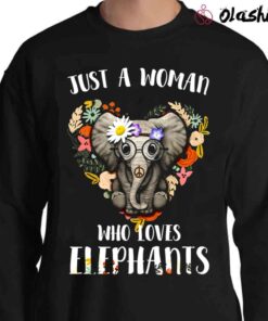 Just A Woman Who Loves Elephant shirt Sweater Shirt