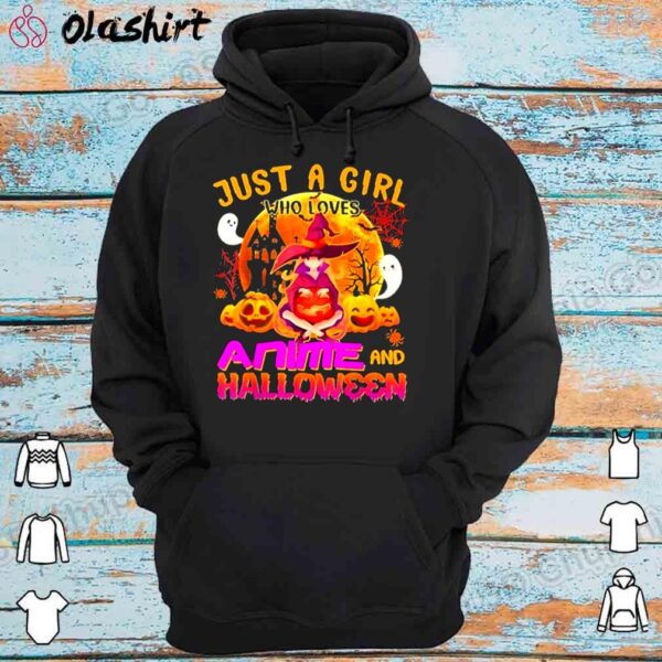 Just a girl who loves anime and halloween shirt
