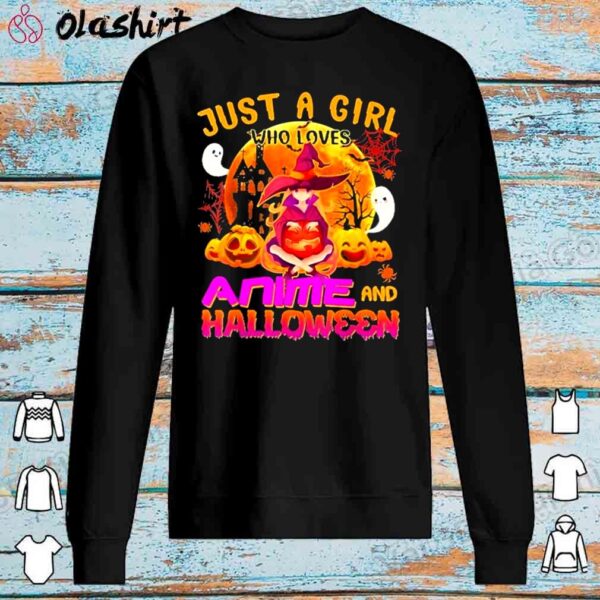 Just A Girl Who Loves Anime And Halloween Shirt