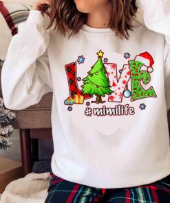 Love mimi life christmas Santa Claus Hat Christmas Tree sweater Sweater shirt