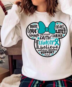 MINNIE MOUSE Ovarian Cancer Ribbon Breast Cancer cancer ribbon Sweater shirt