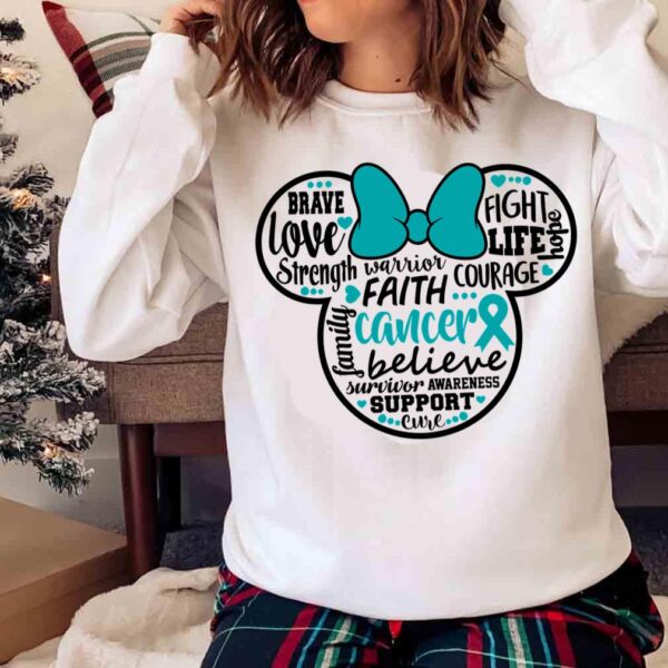 MINNIE MOUSE Ovarian Cancer Ribbon Breast Cancer cancer ribbon Sweater shirt