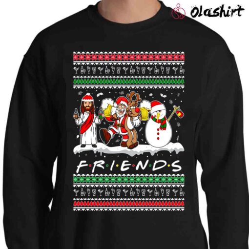 OnCoast Friends Jesus, Snowman, Drunk Friend Ugly Christmas Sweater shirt, Funny Ugly Christmas shirt Sweater Shirt
