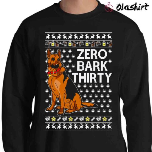 OnCoast Zero Bark Thirty Dog Santa Claus Ugly Christmas Shirt Sweater Shirt