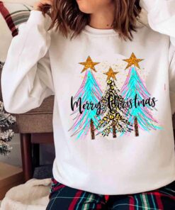 Painted Christmas trees Christmas Tree shirt Sweater shirt