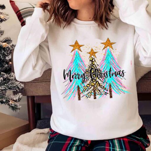 Painted Christmas trees Christmas Tree shirt Sweater shirt
