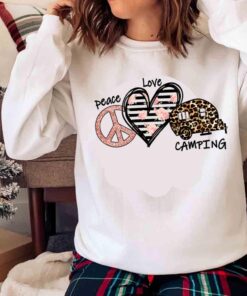Peace Love Camping Heart Shirt Sweater shirt