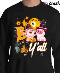 Pig Boo Yall Halloween Shirt Funny Pig Witch Shirt Pig Lover Shirt Farmer Shirt Halloween Costume Shirt Sweater Shirt