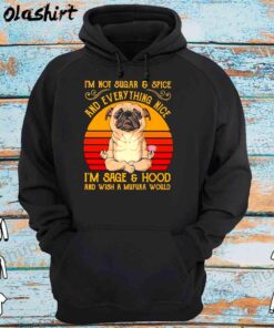 Pug Dog Yoga I’M Not Sugar And Spice And Everything Nice I’M Sage And Hood And Wish A Mufuka Would Vintage Shirt