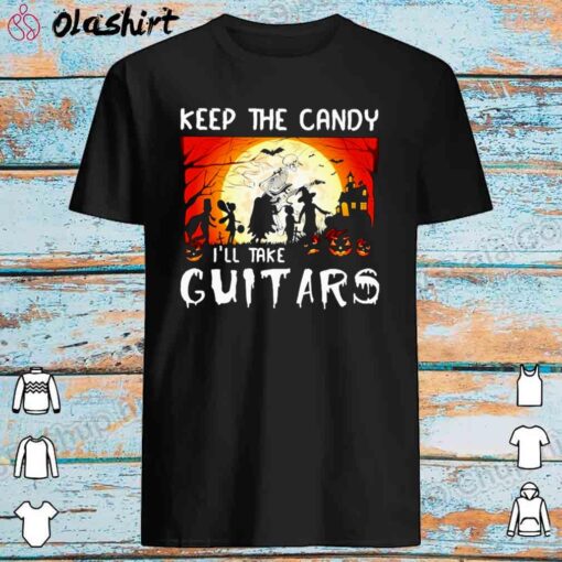 Skeleton keep the candy Ill take guitars halloween shirt Best Sale