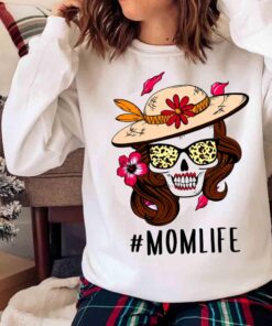 Skull Mom Shirt Mom Life Skull Leopard Shirt Sweater shirt