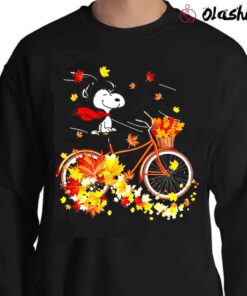 Snoopy Dog Autumn Mapple Leaves Shirt Autumn Shirt Sweater Shirt
