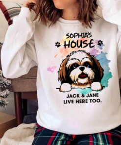 Sophias House Jack Jane Live Here Too Shih Tzu Sweater shirt