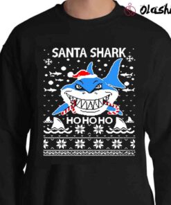 Ugly Christmas Sweater Santa Shark Ho Ho Ho shirt Sweater Shirt
