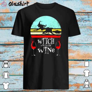 Witch Way To The Wine Halloween Shirt Best Sale