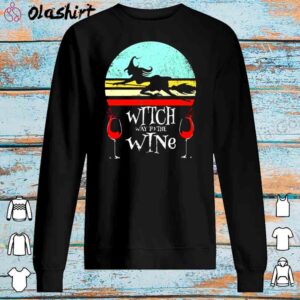 Witch Way To The Wine Halloween Shirt Sweater Shirt