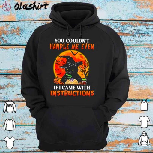 Witch cat you couldnt handle me even if came with instructions hallowe Hoodie Shirt