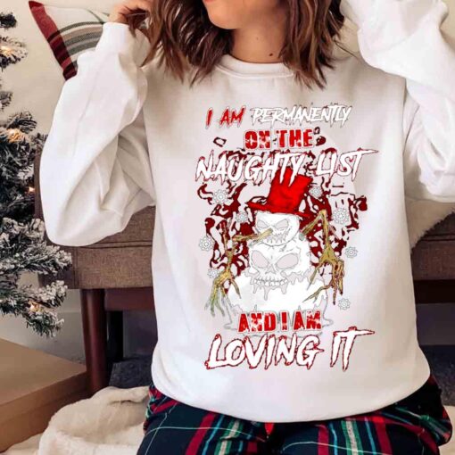 i am permanently on the naughty list and i am loving it halloween shirt Sweater shirt