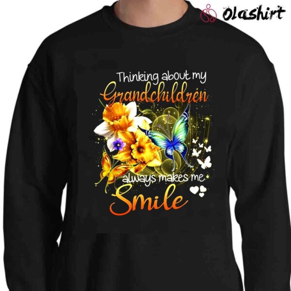Butterfly Thinking About My Grandchildren Always Makes Me Smile T Shirt Sweater Shirt