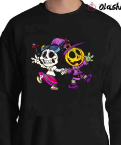 Dia De Los Muertos Halloween Pumpkin Skeleton Shirt Day of the Dead Mexican Halloween Sweater Shirt