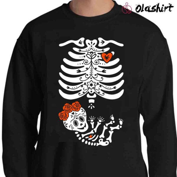 Dia De Los Muertos Skeleton Maternity Halloween Day Of The Dead T Shirt Sweater Shirt