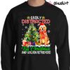 Easily Distracted By Christmas And Golden Retriever shirt Sweater Shirt