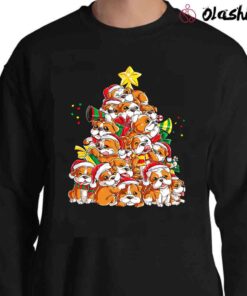 English Bulldog Christmas Tree Shirt Xmas Gifts Sweater Shirt
