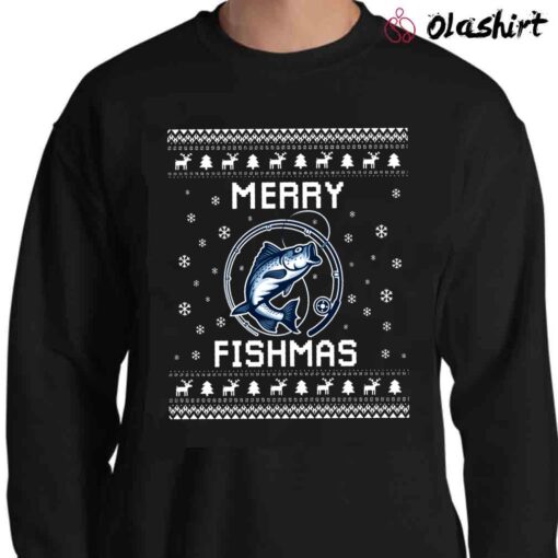 Fishing Ugly Christmas Fishermen Xmas Shirt Sweater Shirt
