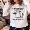 Flamingos And Horses Because Murder Is Wrong Shirt Funny Flamingo Lover Shirt Sweater Shirt