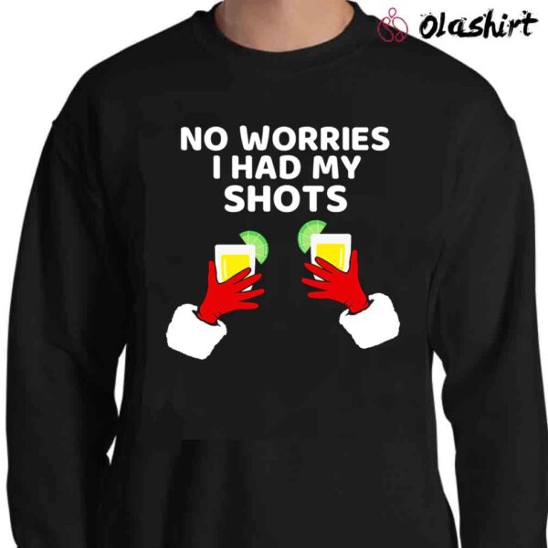 Funny Christmas Party Shirt Adult Santa Claus Hands Tequila Shirt Sweater Shirt