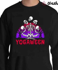 Funny Yogaweeen Skeleton Meditation Halloween shirt Sweater Shirt
