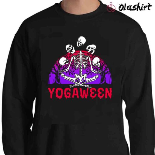 Funny Yogaweeen Skeleton Meditation Halloween Shirt Sweater Shirt