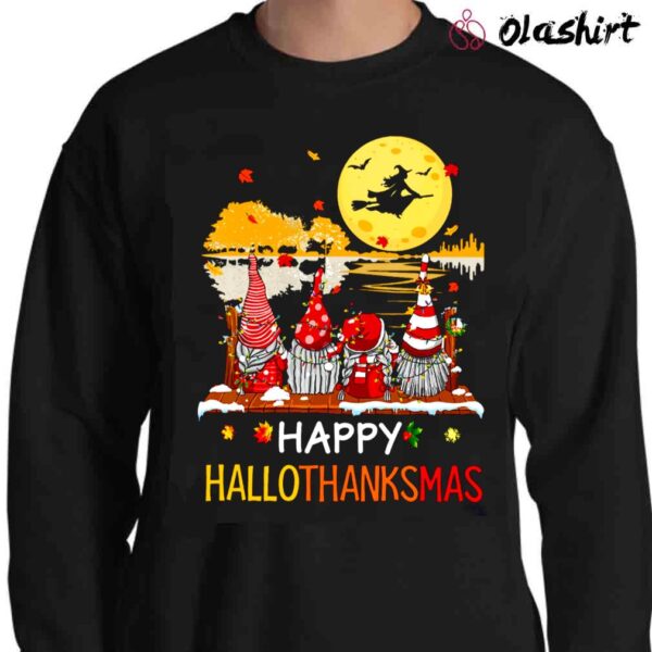 Happy Hallothanksmas Gnomes Halloween Merry Christmas Halloween Gnomes Shirt Sweater Shirt