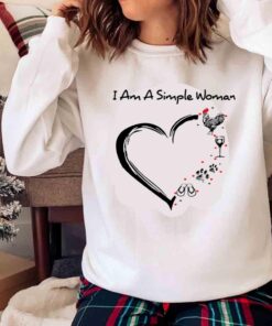 I Am A Simple Woman Chicken Wine Dogs Flip Flop T Shirt Funny Hobbies Shirt Sweater shirt