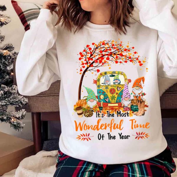 Its The Most Wonderful Time Of The Year Gnomes Autumn Fall Bleached Shirt Sweater shirt