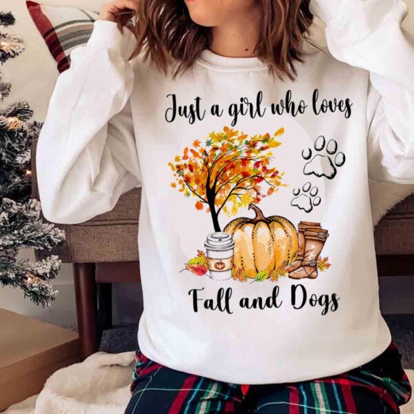 Just A Girl Who Loves Fall And Dogs Autumn Girl Loves Dog Sweater Shirt