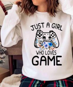 Just a Girl Who Loves Game Flower Watercolor Shirt Sweater shirt