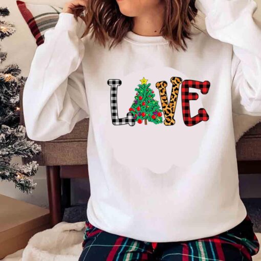 Love Buffalo Plaid Christmas Tree Shirt Christmas Love Shirt Sweater shirt