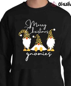Merry Christmas Gnomies Cheetah Print Gnome Lover T Shirt Sweater Shirt